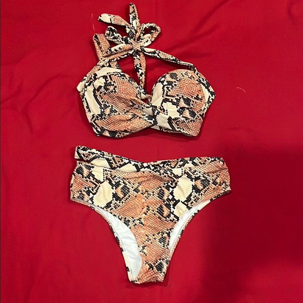 SHEIN Snakeskin Pattern Bikini Set